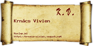Krnács Vivien névjegykártya